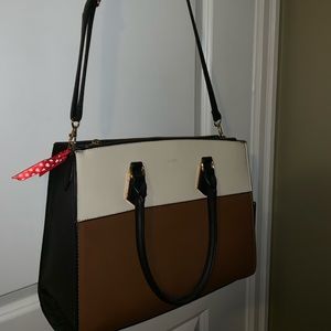cream and brown Aldo purse